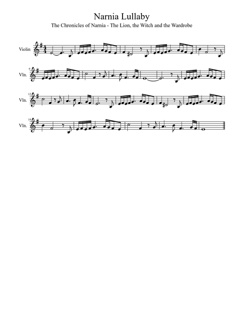 A Narnian Lullaby (Violin)