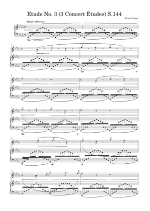 Étude de Concert S. 144 No. 3 in D♭ Major Sheet Music for