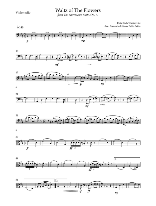 Waltz of The Flowers - from Nutcracker (P. I. Tchaikovsky) for Cello Solo (Arr. Fabio Britto) - Piotr Ilitch Tchaikovsky (Cello Solo)