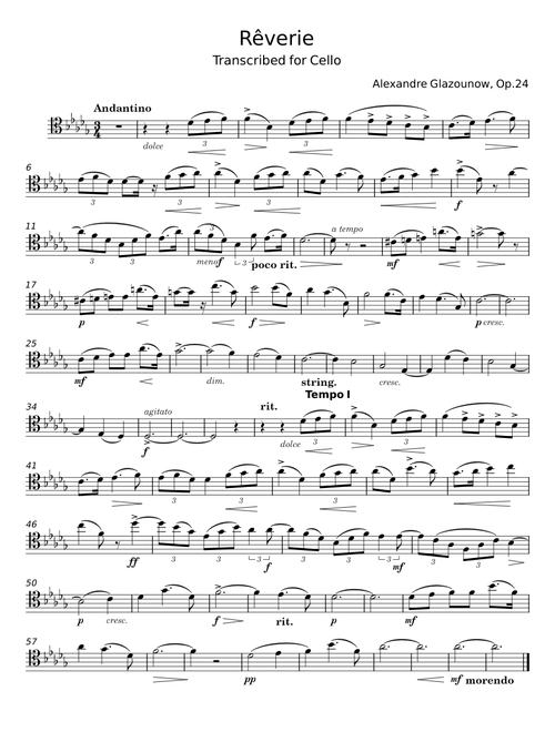 Rêverie, Op.24 - Aleksandr Glazunov