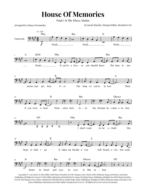House Of Memories (Arr. Glauco Fernandes) - Madax (Cello Solo)
