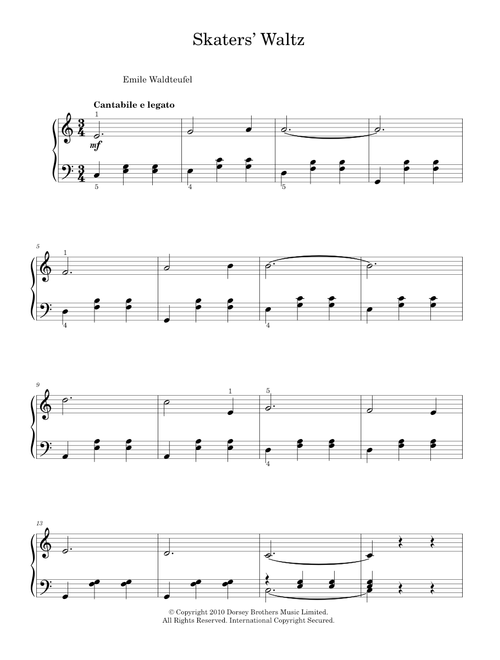 The Skater's Waltz - Emile Waldteufel (Easy Piano)