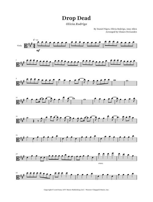Drop Dead (Arr. Glauco Fernandes) - Olivia Rodrigo (Viola Solo)