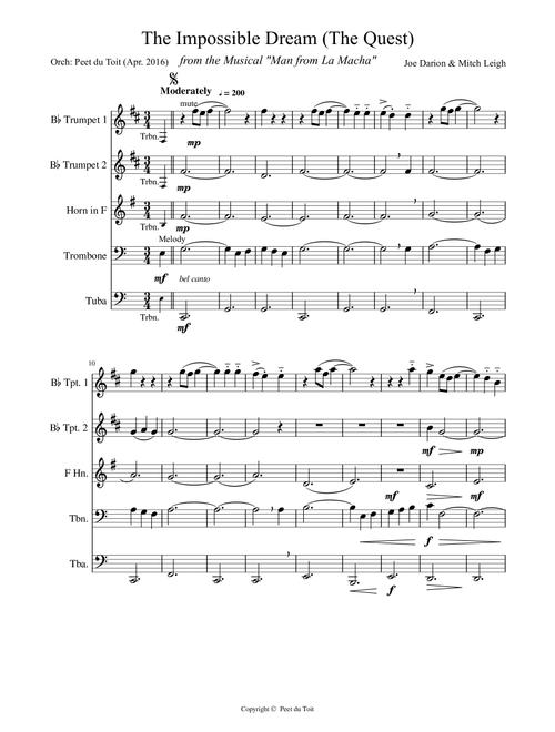 The Impossible Dream (the Quest) (Arr. Peet du Toit) - Rouvaun (Brass Ensemble)