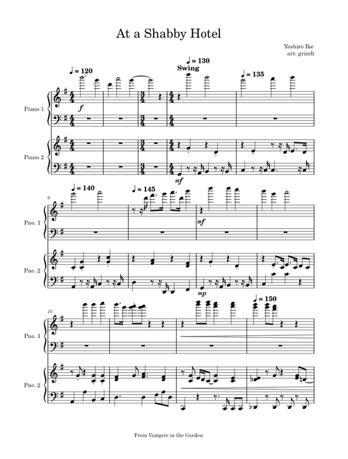 At a Shabby Hotel - Yoshiro Ike arr. grimh