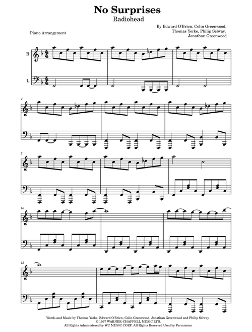 No Surprises (Arr. Piano Go Life) - Radiohead (Piano Solo)