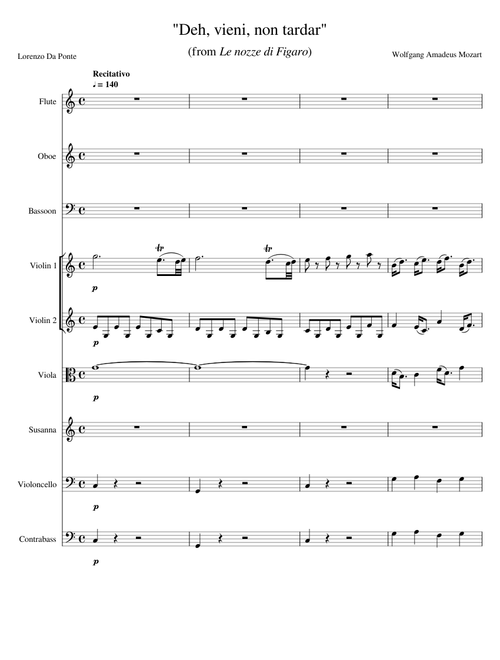 "Deh, vieni, non tardar" (from Le nozze di Figaro)