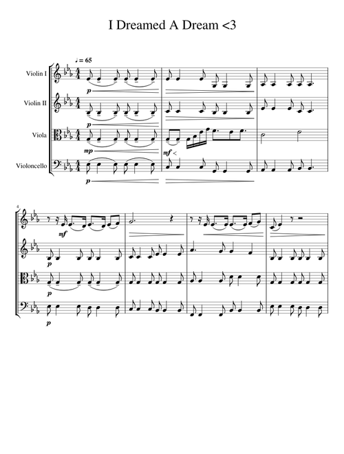I Dreamed A Dream String Quartet