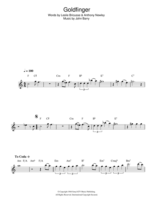 Goldfinger (from James Bond: 'Goldfinger') - Shirley Bassey (Alto Sax Solo)