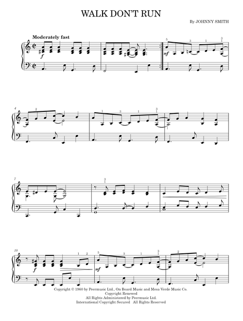 Walk Don't Run - The Ventures (Piano Solo)