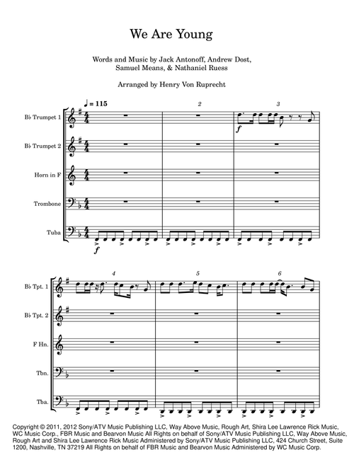 We Are Young (Arr. Henry Von Ruprecht) - fun. (Brass Ensemble)