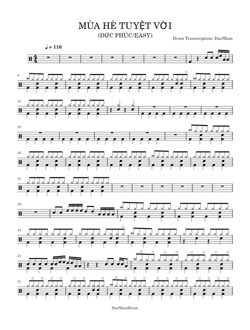 MUA HE TUYET VOI - DRUM SCORE – DUC NHAN