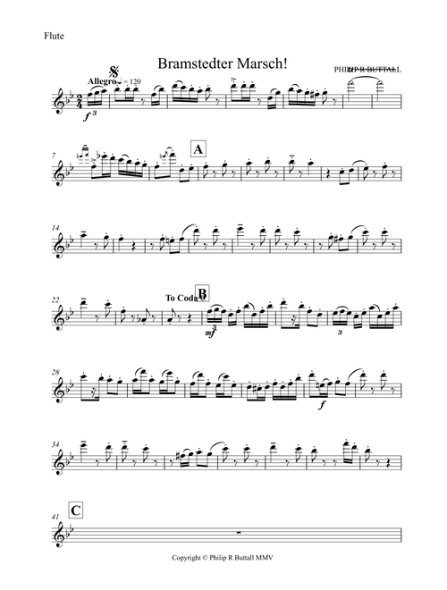 Bramstedter Marsch! (Wind Quintet) - Set of Parts [x5] - Philip R Buttall (Woodwind Ensemble)
