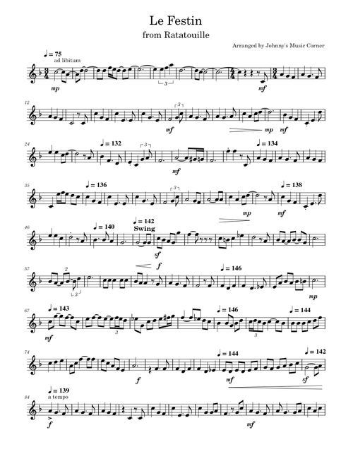 Le Festin - Ratatouille - Bb Clarinet