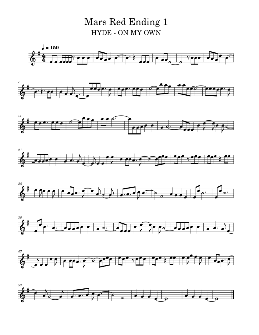 MARS RED Ending 1 Sheet music for Flute (Solo)