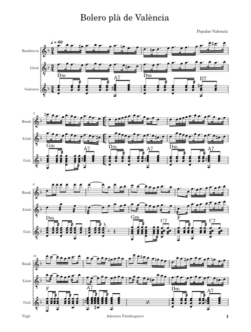 Bolero plà de València – Popular Valencià