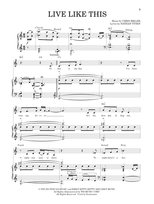 Live Like This - Chris Miller, Nathan Tysen (Piano Vocal)
