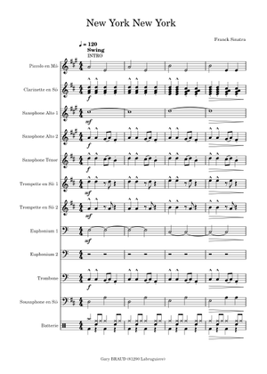 New York, New York (Lady Gaga) Sheet Music for Saxophone tenor