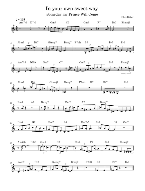 In Your Own Sweet Way – The Dave Brubeck Quartet In Your Own Sweet Way – Chet Baker’ s solo (Someday My Prince Will Come)