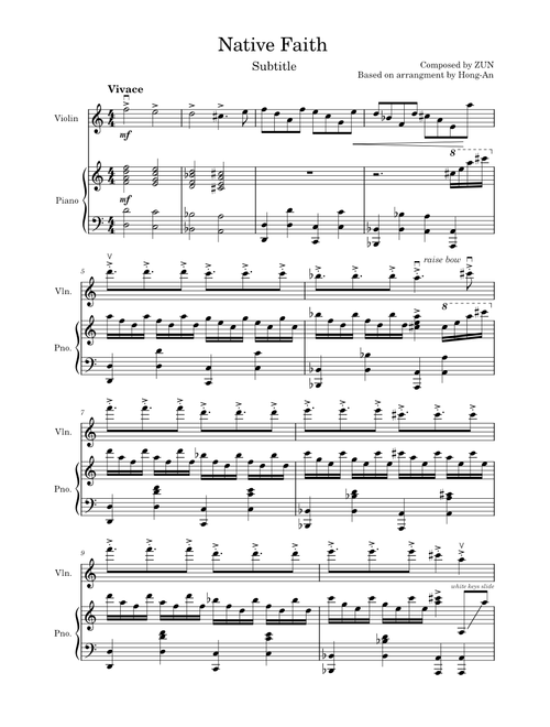 Native Faith – ZUN (Violin & Piano Arrange)