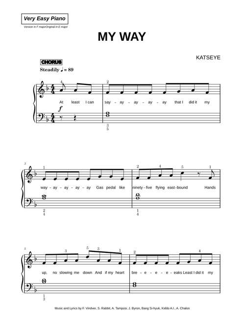 My Way - KATSEYE (Very Easy Piano)