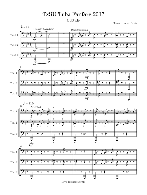 TxSU Tuba Fanfare 2017