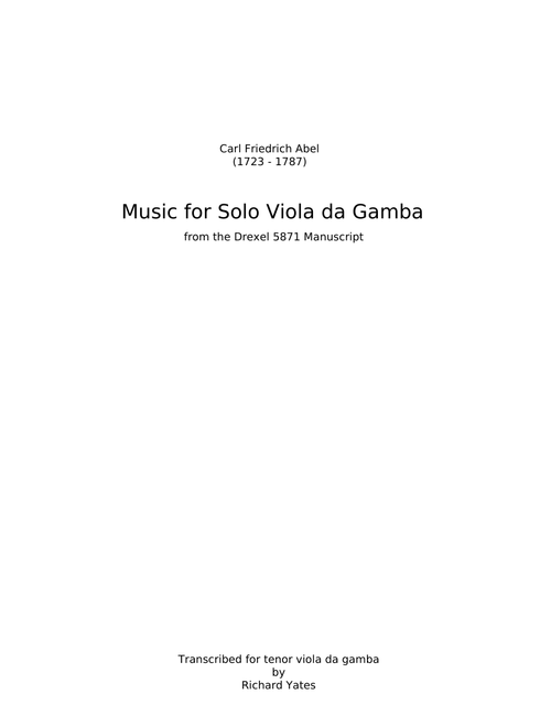 Viola da Gamba Sonata in G major, WK 155 - Carl Friedrich Abel