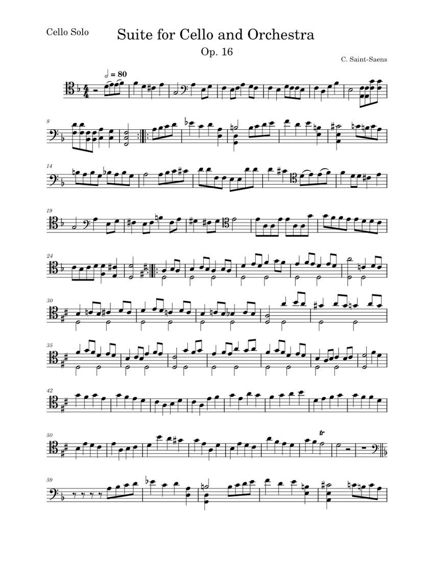 Suite for Cello and Orchestra, Op.16 – Camille Saint-Saëns - Gavotte ...