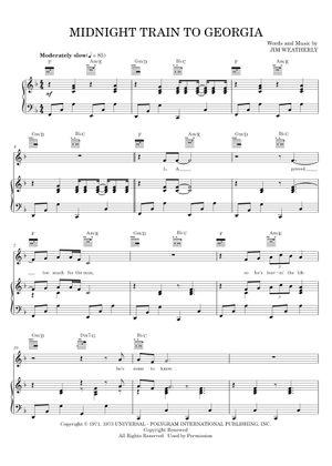 Play Official version of Midnight train to georgia Sheet Music by ...