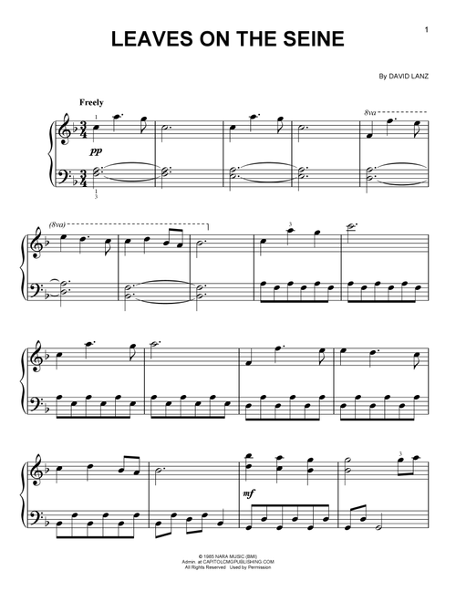 Leaves On The Seine - David Lanz (Easy Piano)