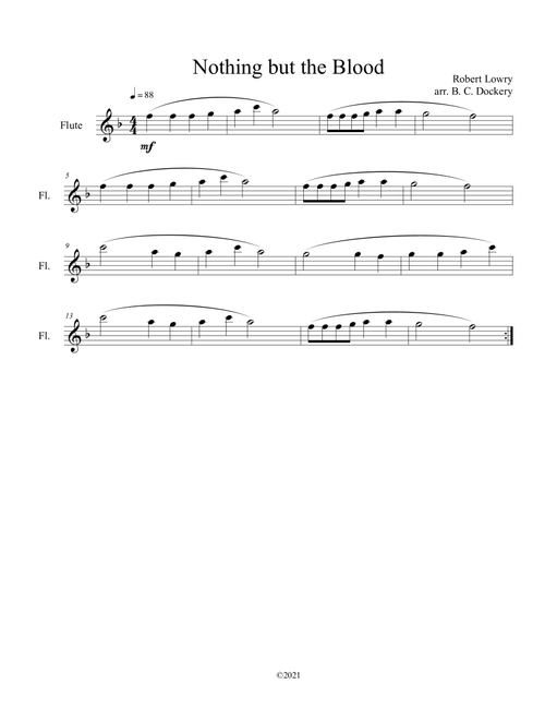 Nothing but the Blood (flute solo) (Arr. B. C. Dockery) - Robert Lowry (Flute Solo)
