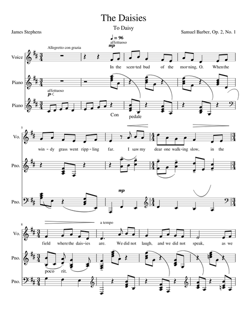 The Daisies – Samuel Barber