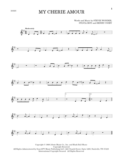My Cherie Amour - Stevie Wonder (French Horn Solo)