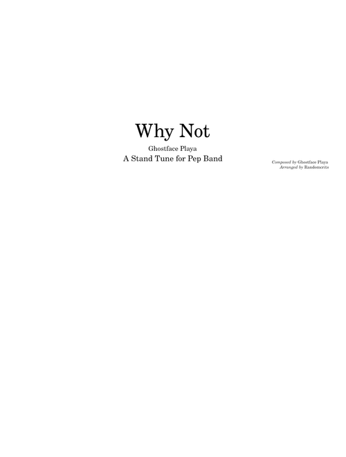 Why Not - for pep band