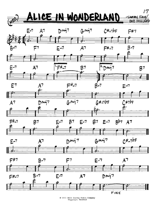 Alice In Wonderland - Bill Evans (Real Book - Melody-Chords)