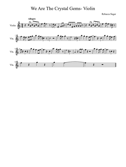 We Are The Crystal Gems- Violin
