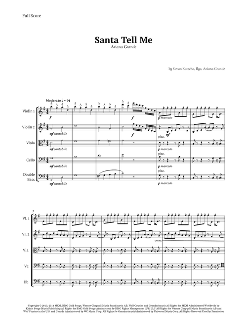 Santa Tell Me (Arr. Ander) - Ariana Grande (String Ensemble)