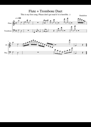 Swinging trombone duet Sheet Music for Trombone (Brass Duet