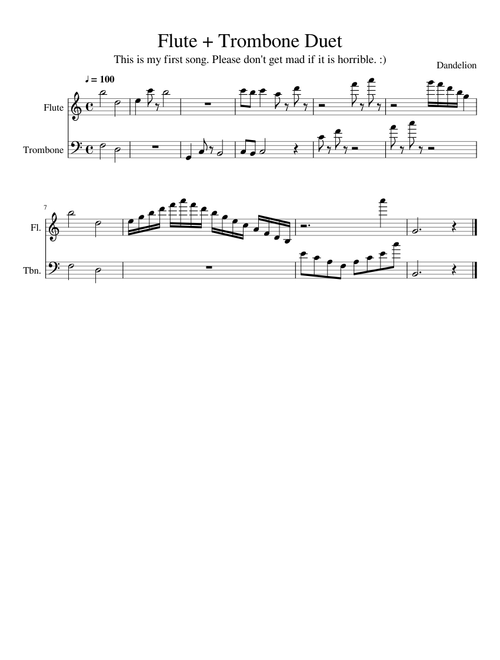 Flute and Trombone Duet