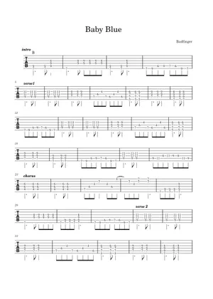 Play Official version of Baby blue sheet music by Badfinger Play Official version of Baby blue sheet music by Badfinger