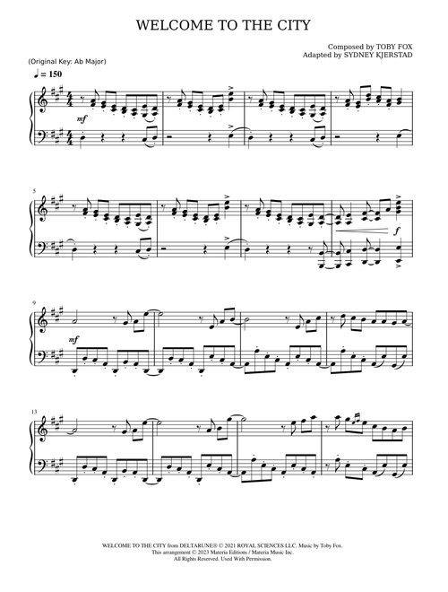 WELCOME TO THE CITY (DELTARUNE Chapter 2 Piano Score) - Toby Fox