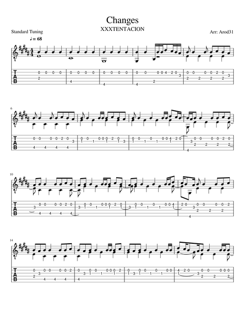 guitar fingerstyle sheet music by joannaa.xx | Play, print, and