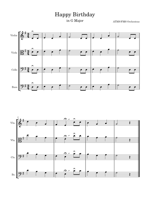 "Happy Birthday" in G Major