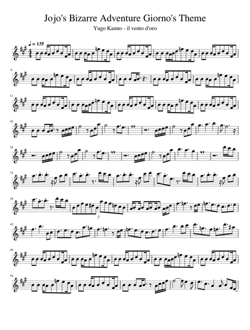 Jojo's Bizarre Adventure Giorno's Theme