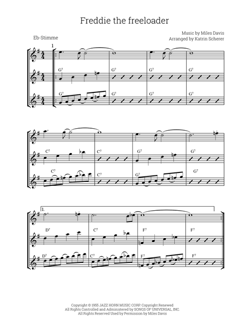 Freddie Freeloader (Arr. Katrin Scherer) - Miles Davis (Alto Sax Solo)