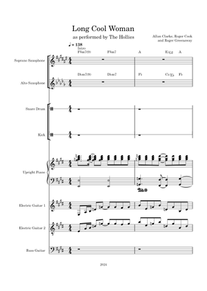 Play Official version of Long cool woman Sheet Music by The Hollies for  Guitar | MuseScore.com