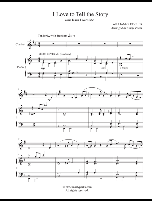 I Love to Tell the Story (Clarinet-Piano) (Arr. Marty Parks) - William G. Fischer (Clarinet and Piano)