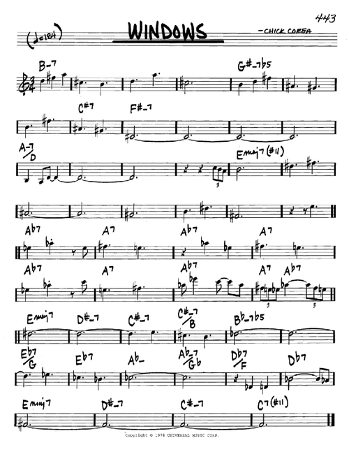 Windows - Chick Corea (Real Book - Melody-Chords)