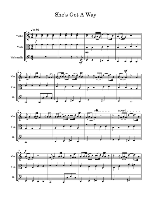 She's Got A Way (Arr. Tyler Davis) - Billy Joel (String Ensemble)