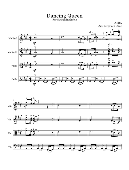 Dancing Queen – ABBA (String Ensemble)
